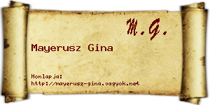 Mayerusz Gina névjegykártya